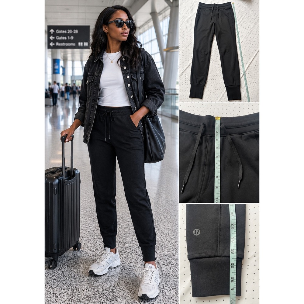Lululemon Scuba High-Rise Jogger Black Cotton Blend Fleece Sweatpants Size 6